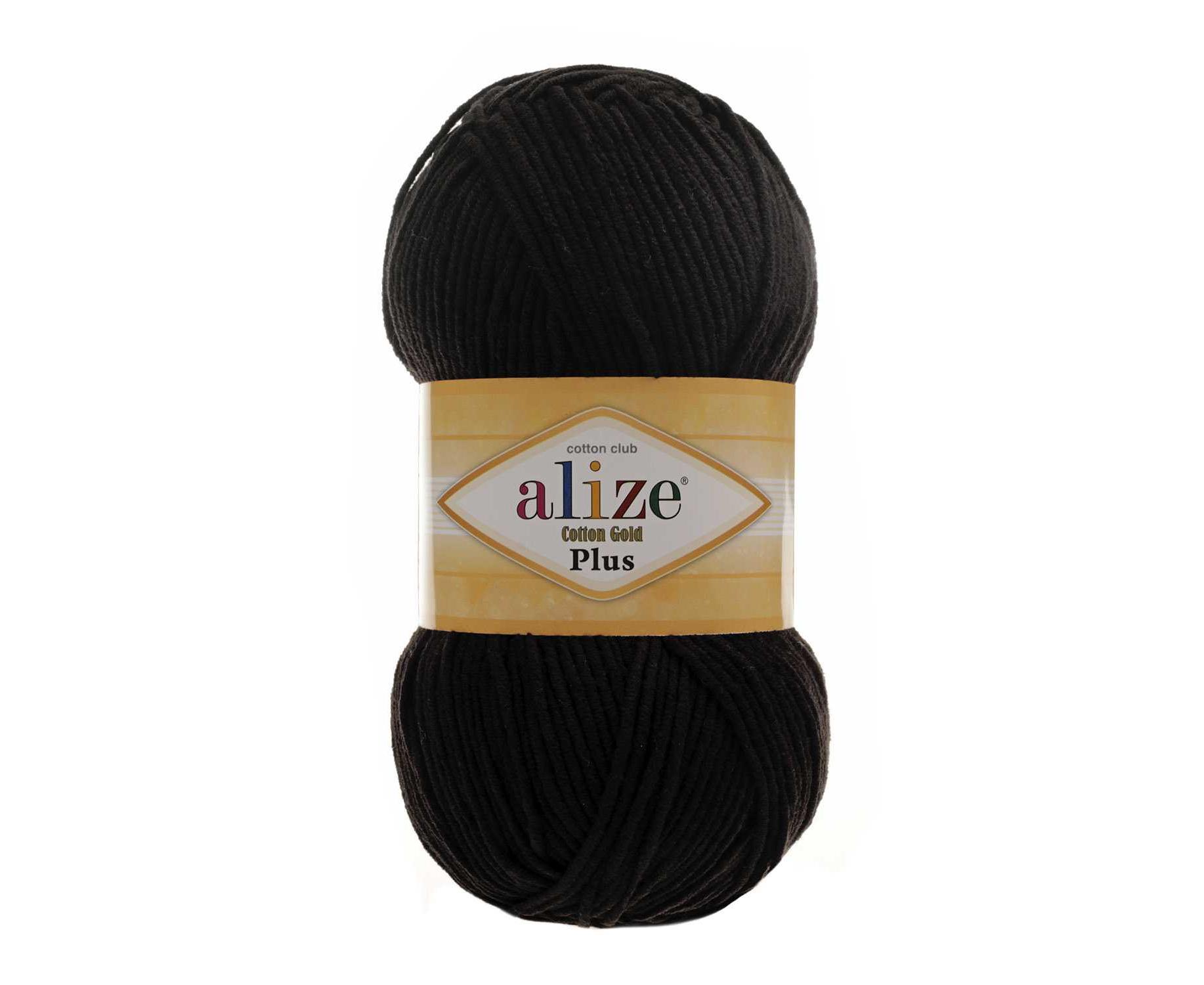

Пряжа ALIZE "Cotton Gold Plus", цвет 60 чёрный, 5 мотков, арт. 499318