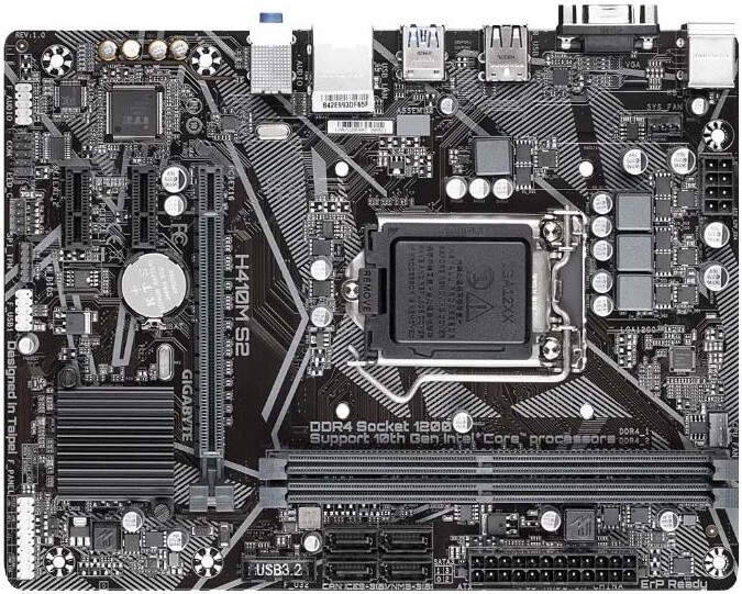 фото Материнская плата gigabyte h410m s2 matx, rtl