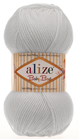 

Пряжа Alize 7722477 Baby Best 55 белый, Baby Best