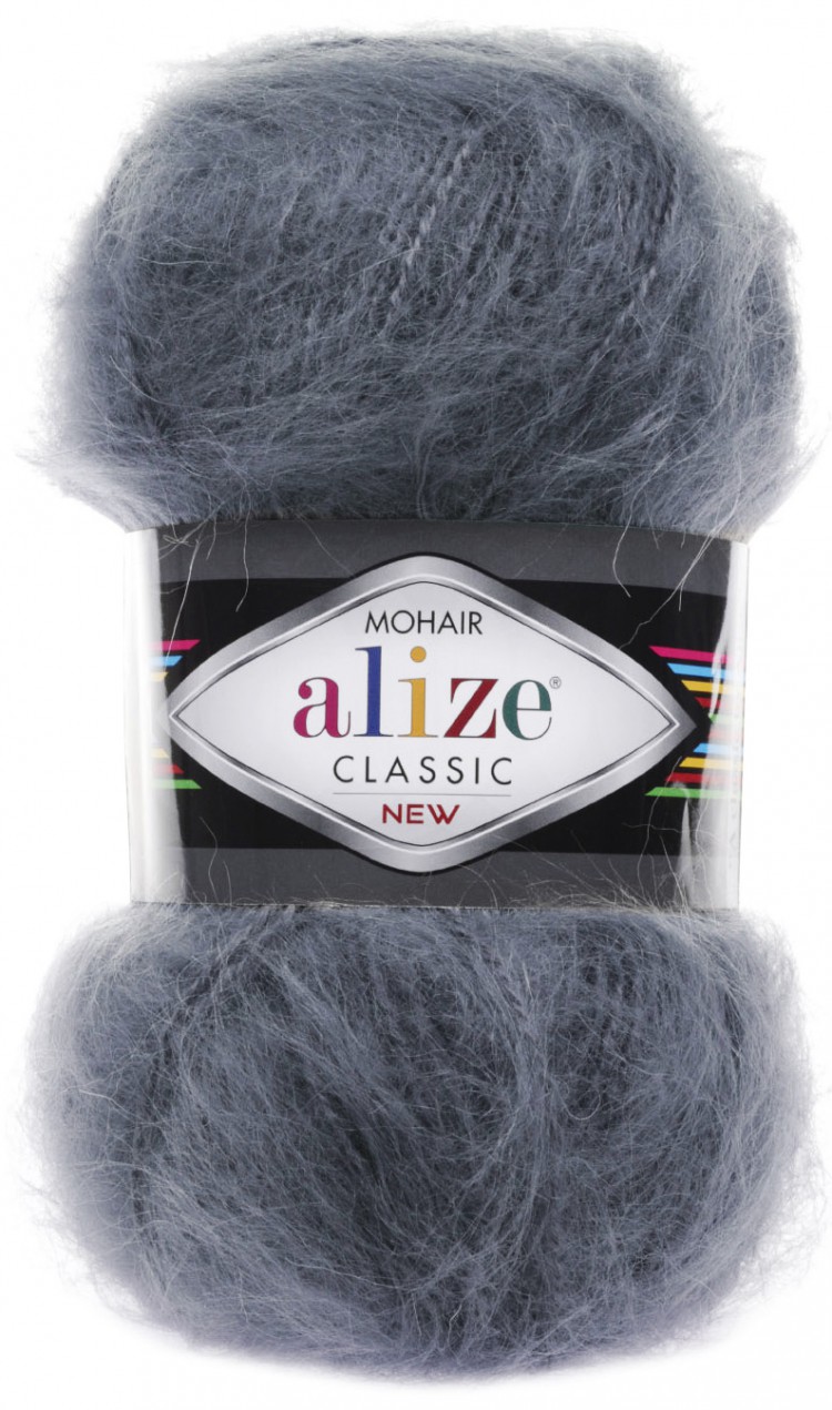 фото Пряжа для вязания alize mohair classic new 100г, 200м (87 угольно-серый), 5 мотков