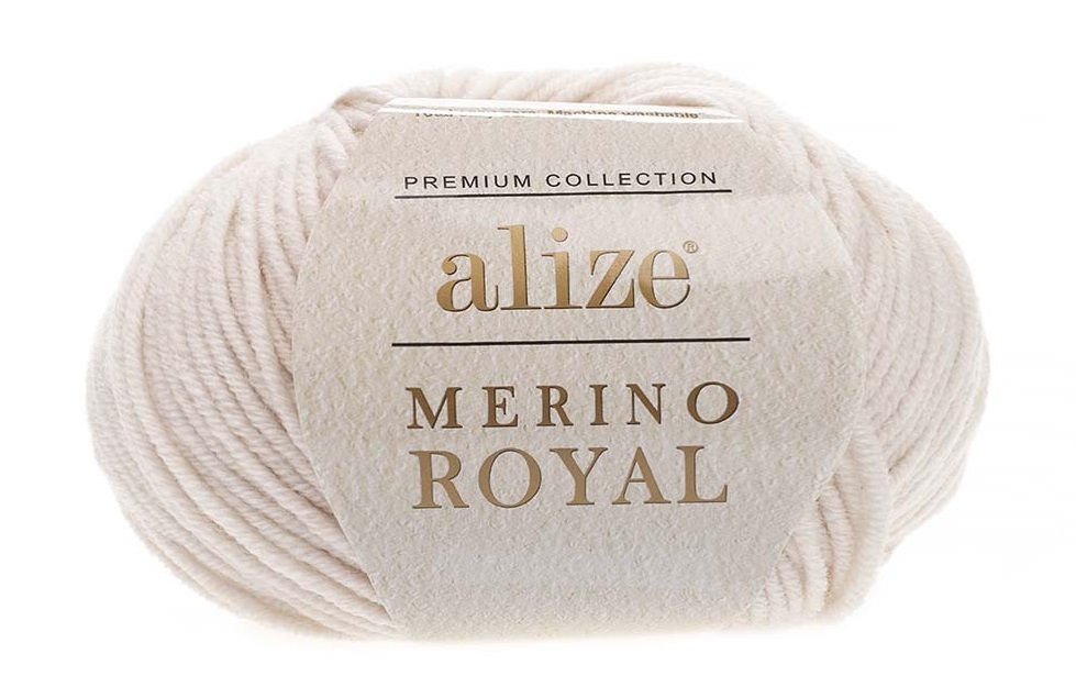 

Пряжа Alize 7728677 Merino Royal 67 слоновая кость, Merino Royal