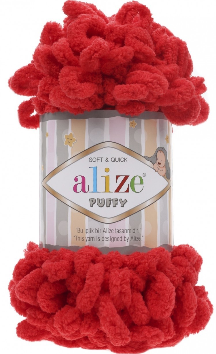 

Пряжа Alize 7722479 Puffy 56 красный, Puffy