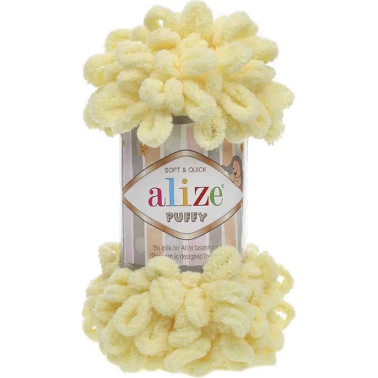 

Пряжа Alize 7722479 Puffy 13 желтый, Puffy
