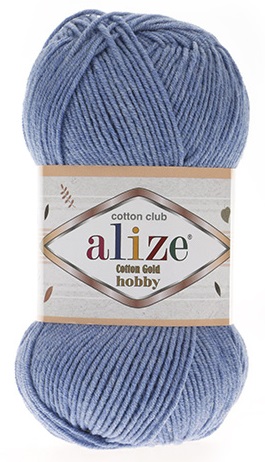 

Пряжа Alize "Cotton Gold Hobby", цвет: 374 голубой меланж, 165 м, 50 грамм