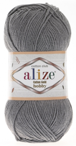 

Пряжа Alize "Cotton Gold Hobby", цвет: 87 угольный серый, 165 м, 50 грамм