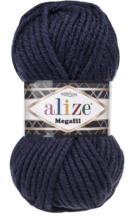 

Пряжа Alize SUPER.MG.058 Superlana Megafil 058 темно-синий, Superlana Megafil