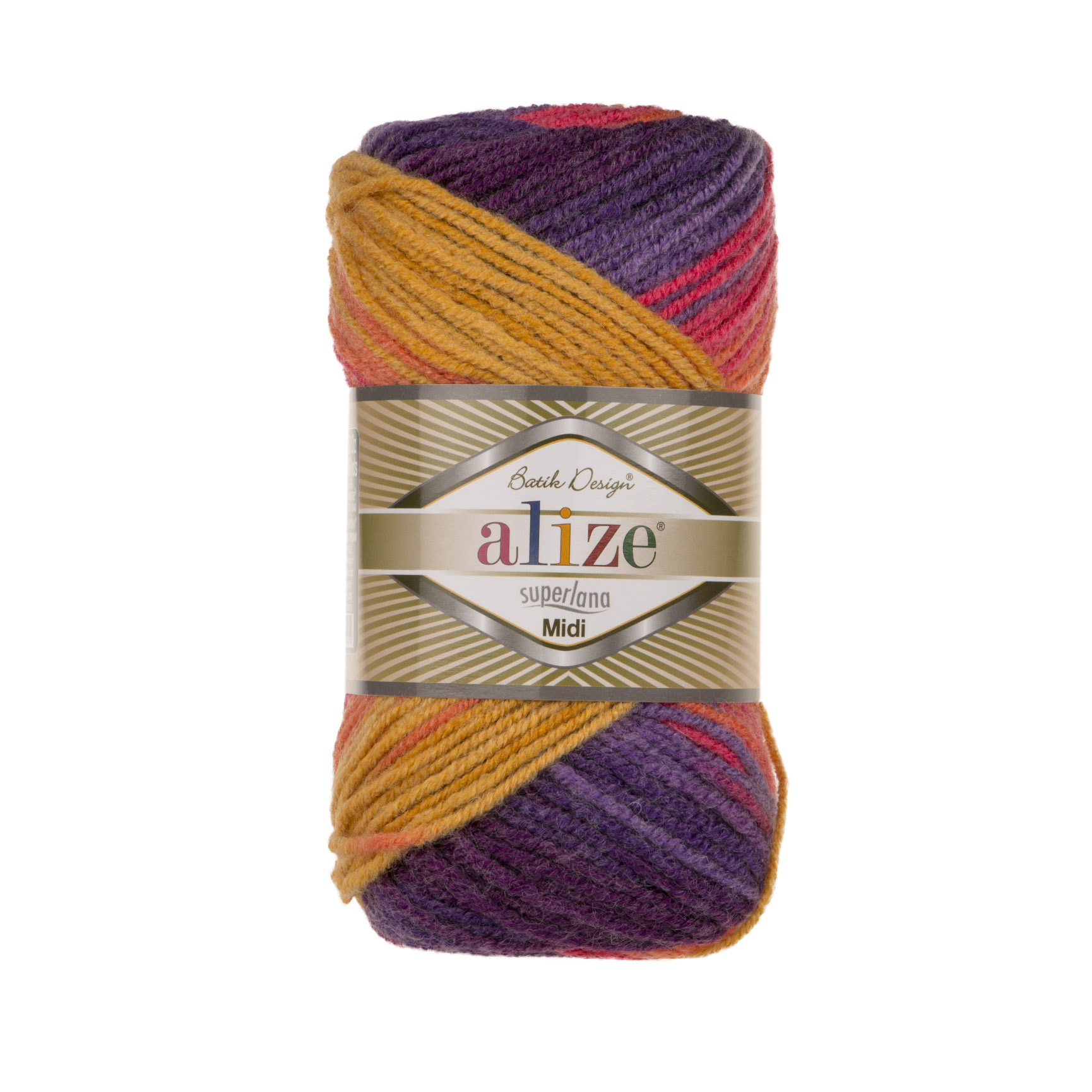 

Пряжа Alize 7723820 Superlana Midi Batik 6834 секционный, Superlana Midi Batik