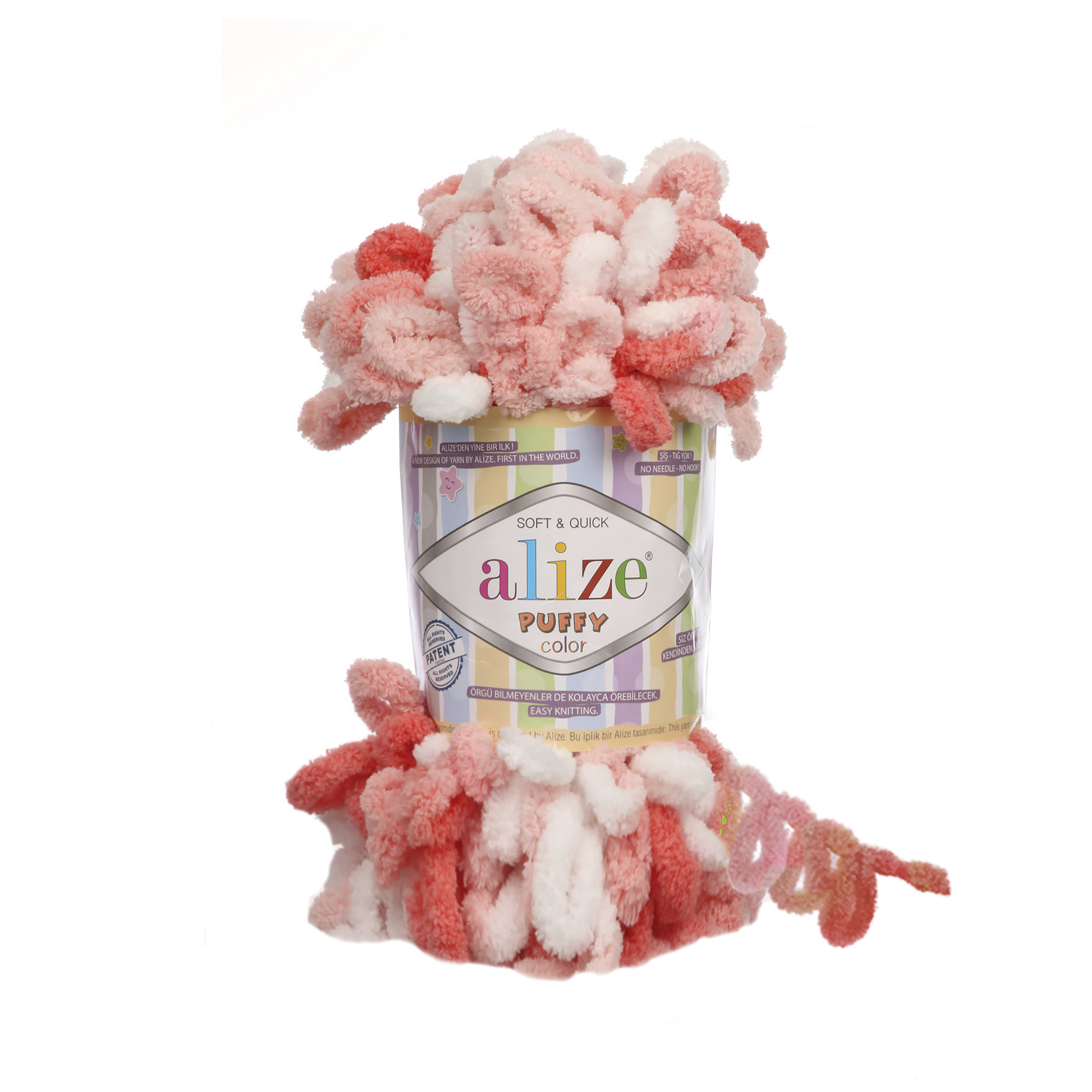 

Пряжа Alize 7722480 Puffy Color 5922 секционный, Puffy Color