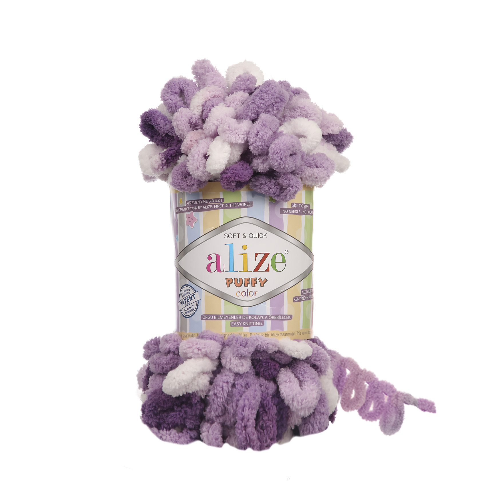 

Пряжа Alize 7722480 Puffy Color 5923 секционный, Puffy Color