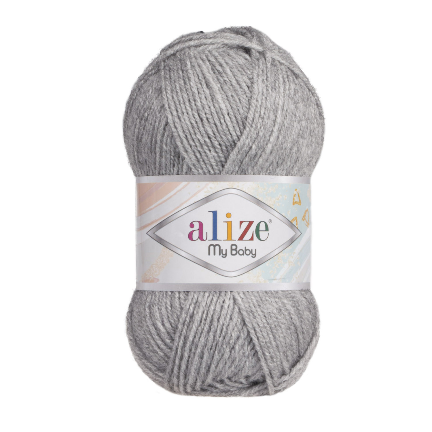 

Пряжа Alize ализ.mybaby.021 My baby 021 серый меланж, My baby
