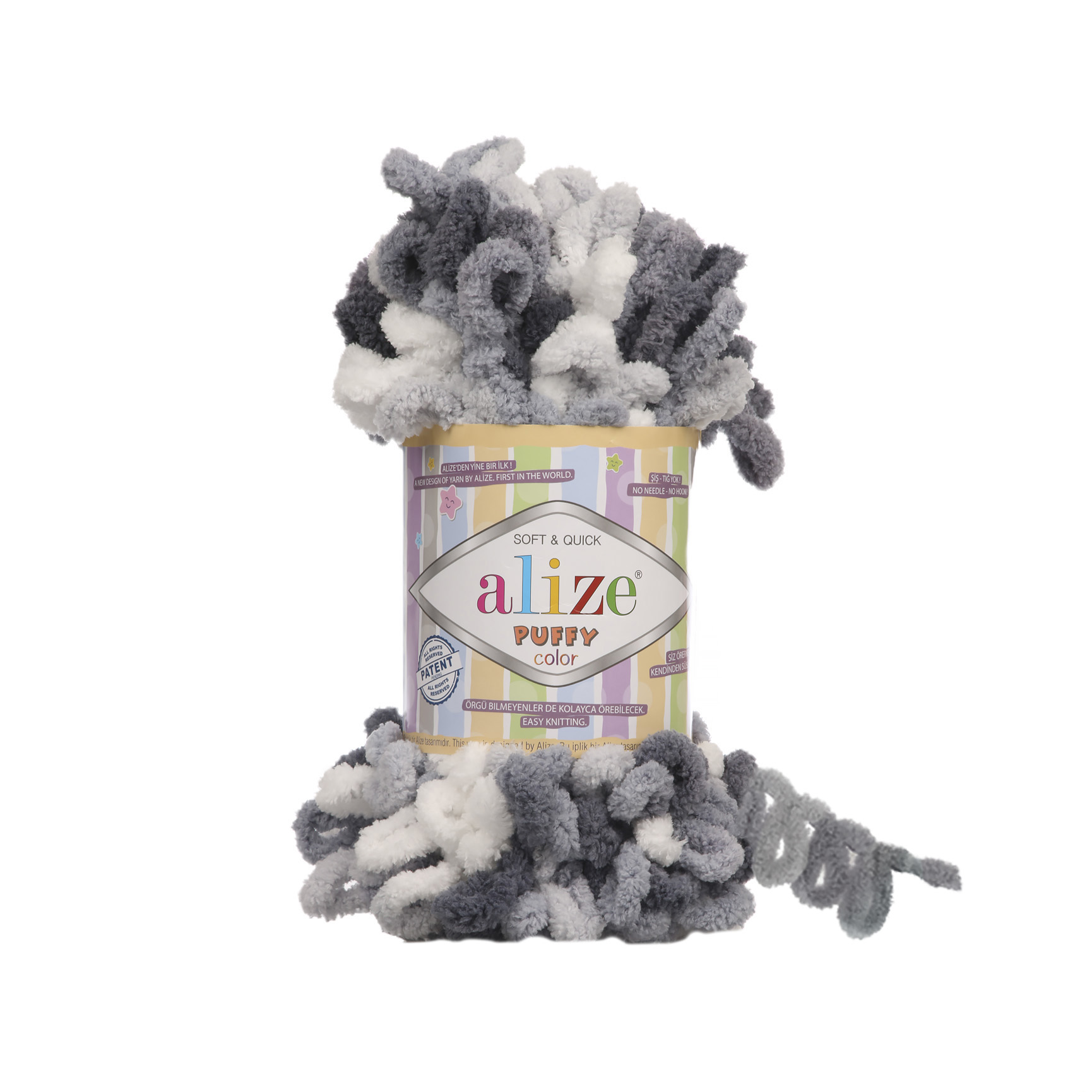 

Пряжа Alize 7722480 Puffy Color 5925 секционный, Puffy Color