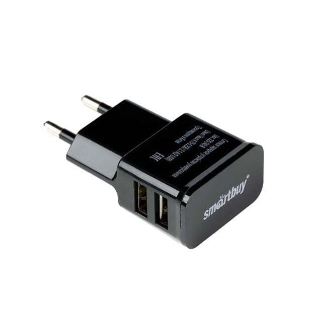 фото Сетевое зарядное устройство smartbuy super charge classic sbp-9043, 2 usb, 2,1 a, black