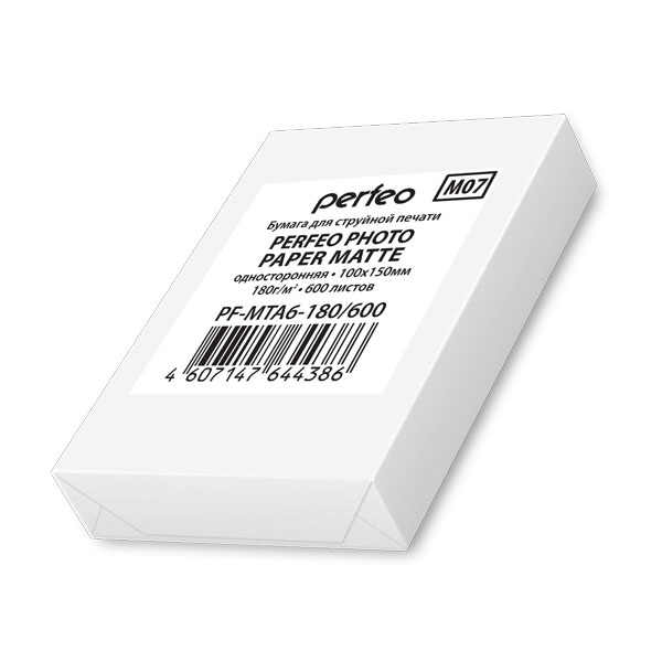 

Фотобумага Perfeo PF-MTA6-180/600 матовая 10х15 180 г/м2 600 л, Белый