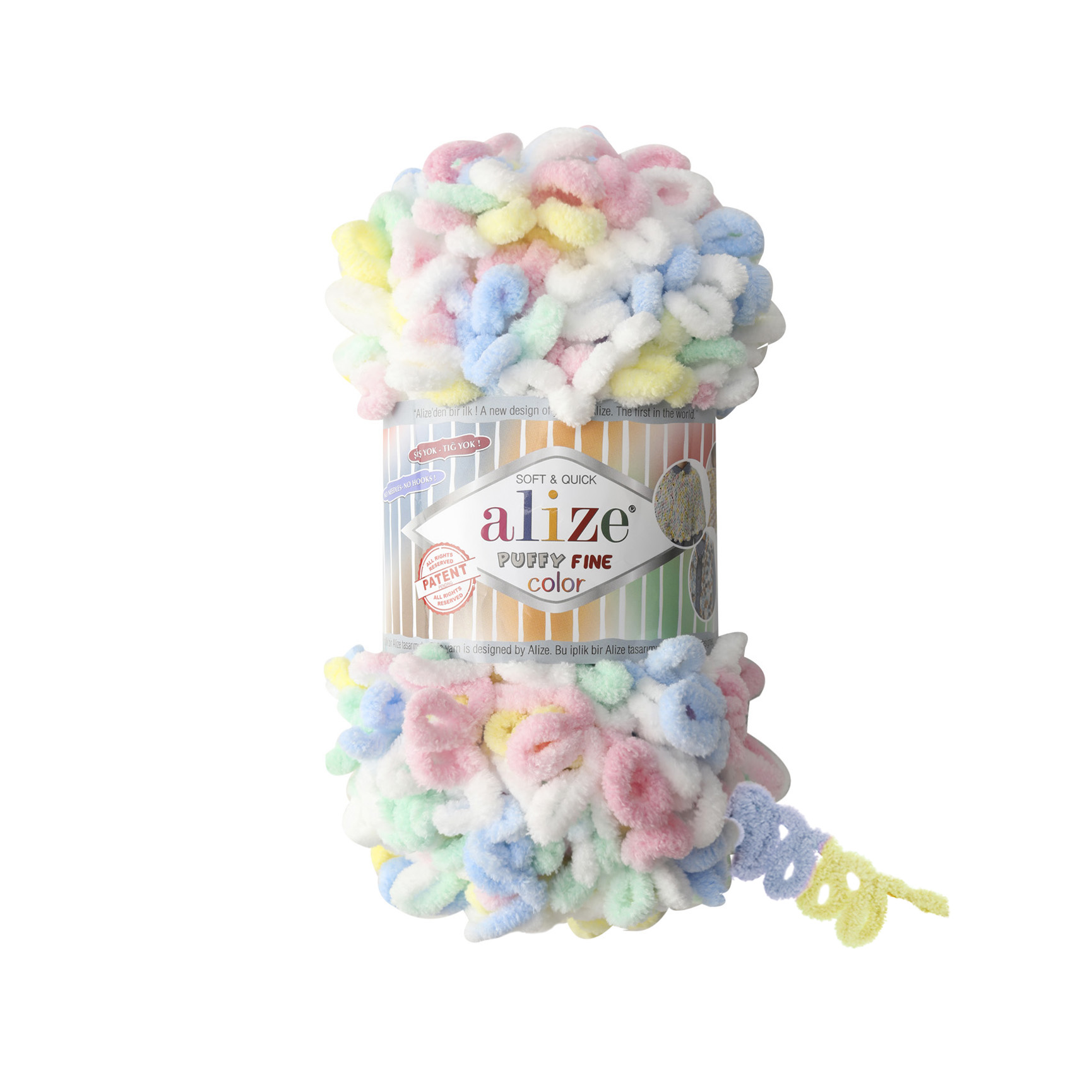 

Пряжа Alize PUFFY.FINE.C.5949 Puffy Fine Color 5949 секционный, Puffy Fine Color