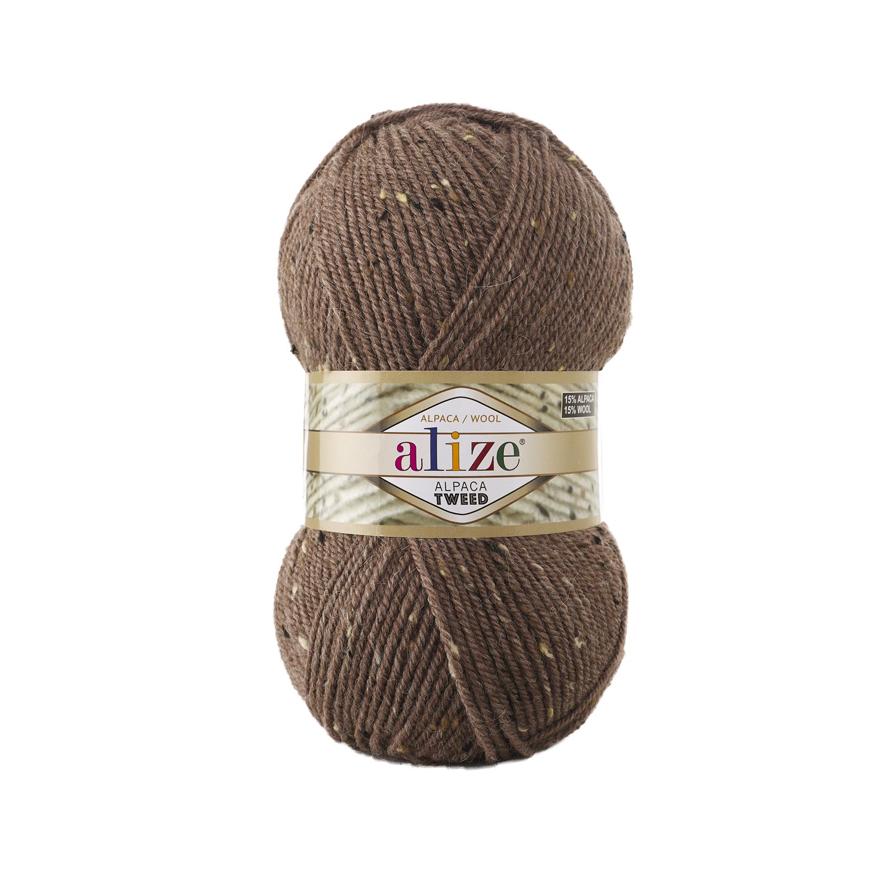 

Пряжа Alize "Alpaca Tweed", 250 метров, 5 мотков по 100 грамм, цвет: 688 кофе с молоком ме