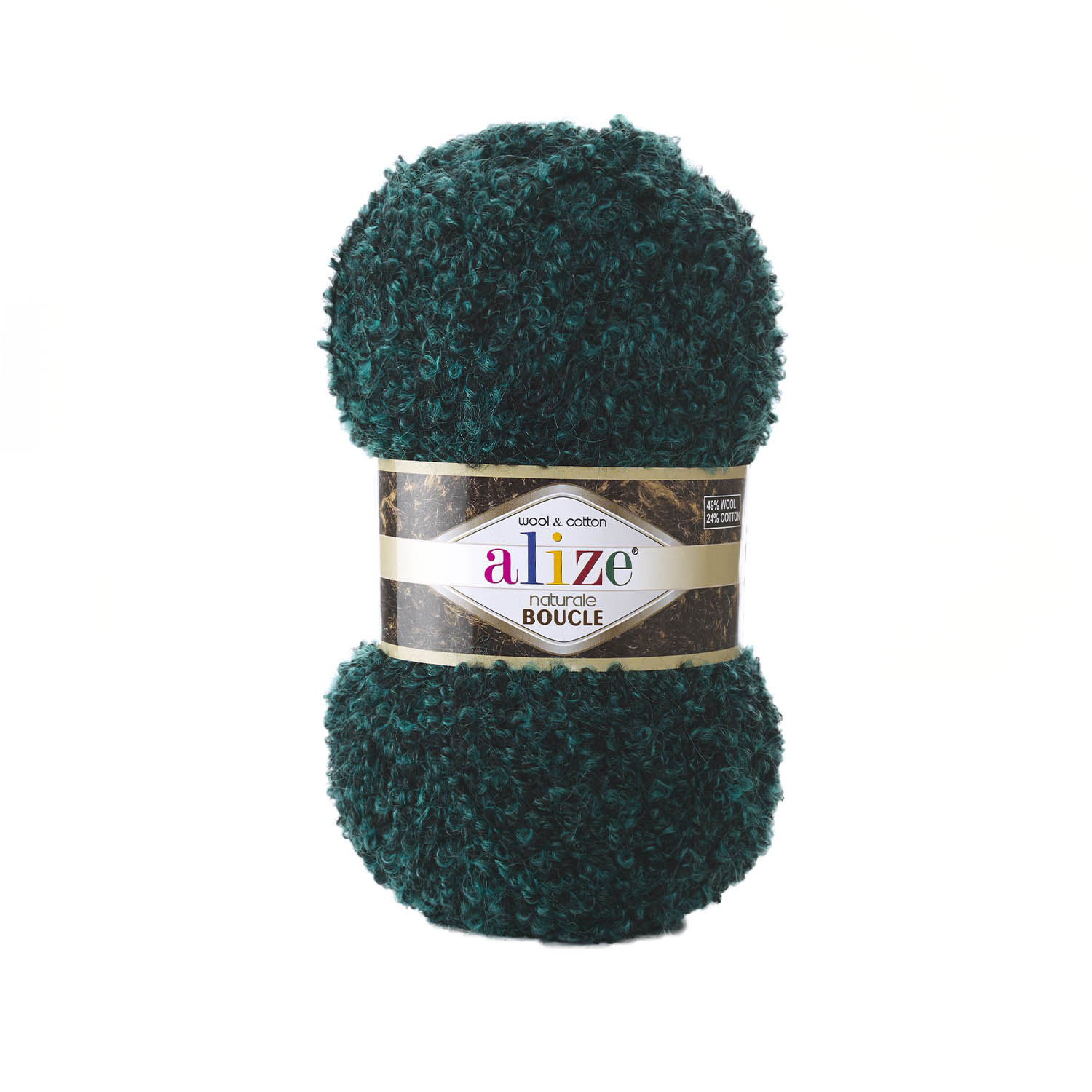 

Пряжа Alize 7728469 Naturale Boucle 6029 темная бирюза, Naturale Boucle