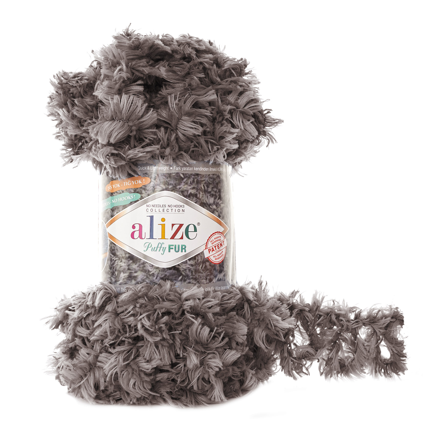 

Пряжа Alize "Puffy Fur", 6 метров, 5 мотков по 100 грамм, цвет: 6105 коричневый