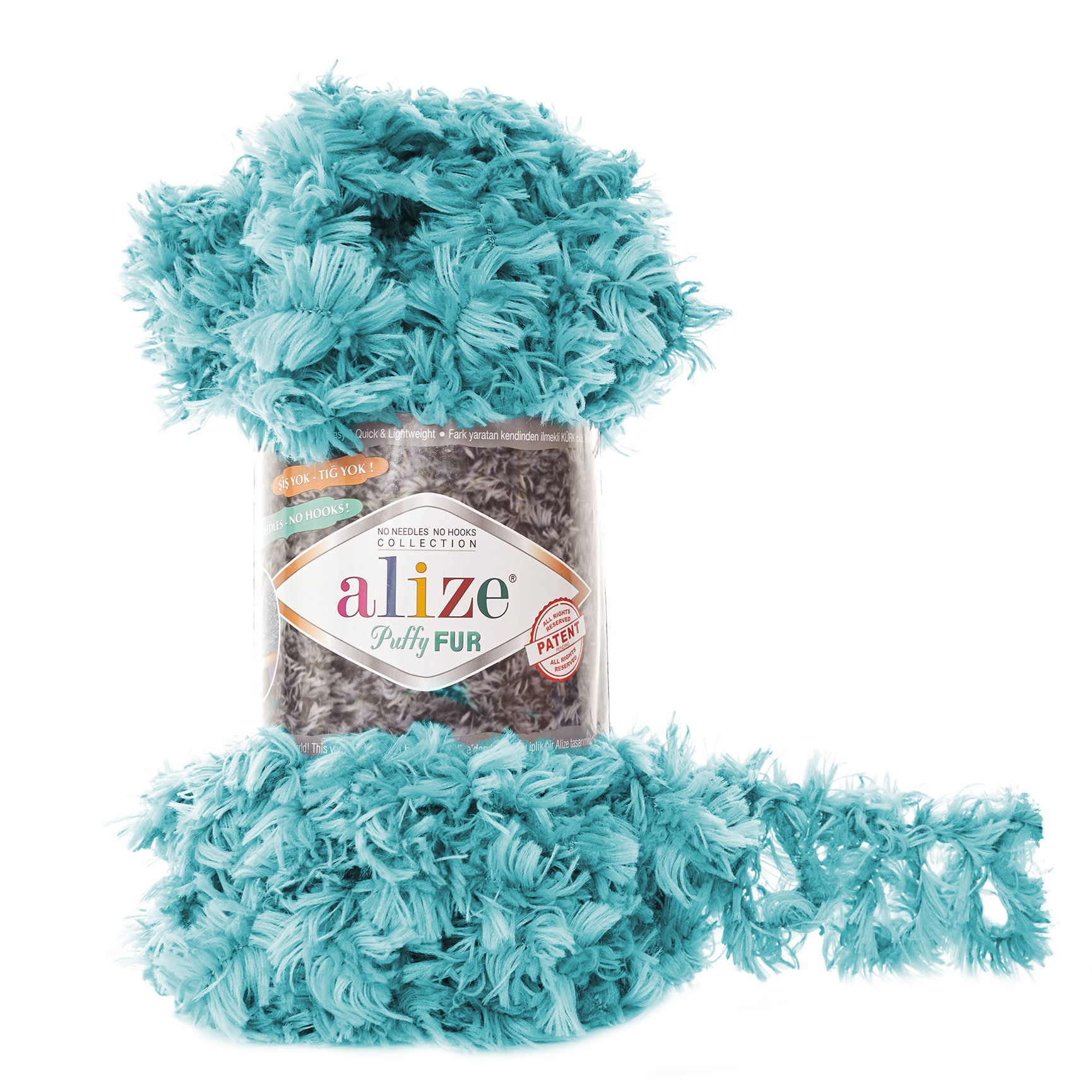 

Пряжа Alize Puffy Fur, 6 м, 100 г, цвет: 6119 молочный (5 мотков) 5 шт.