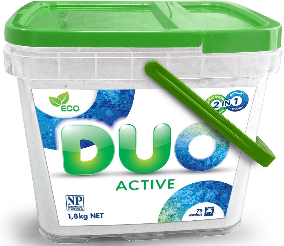 фото Duo active стиральный порошок для стирки белого и цветного белья 1,8 кг.