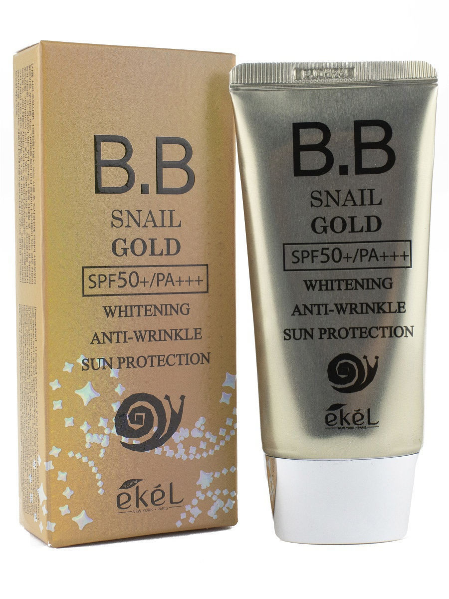 Крем BB солнцезащитный Ekel BB Cream Snail Gold SPF 50 PA ВВ 50 мл ekel крем для лица ампульный c лифтинг эффектом с коллагеном collagen ampoule cream 50