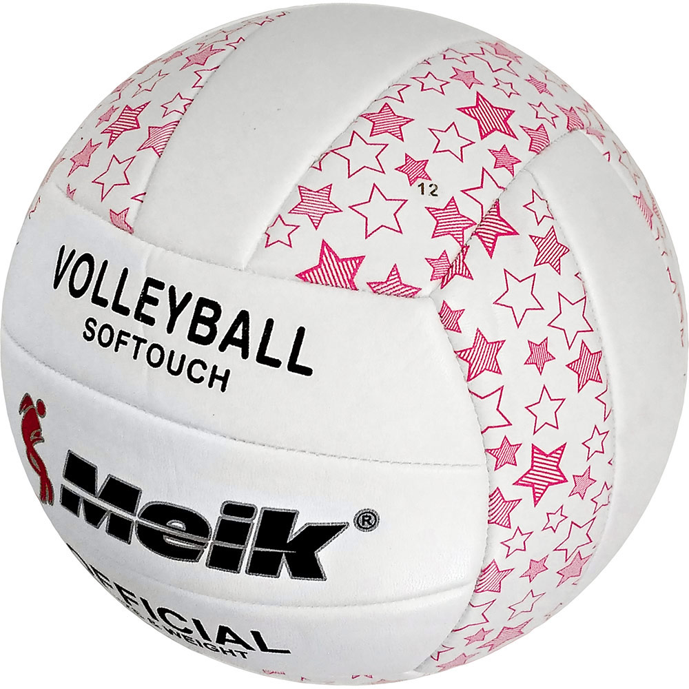 фото R18039-1 мяч волейбольный "meik-2898" (розовый) pu 2.5, 270 гр, машинная сшивка