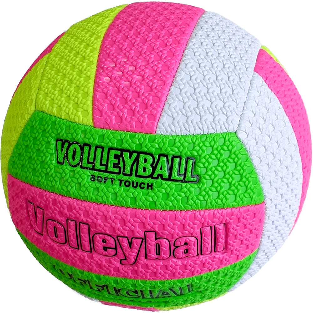фото E29209-2 мяч волейбольный (зелено/желтый/розовый) пляжный, tpu 2.5, 280 гр hawk