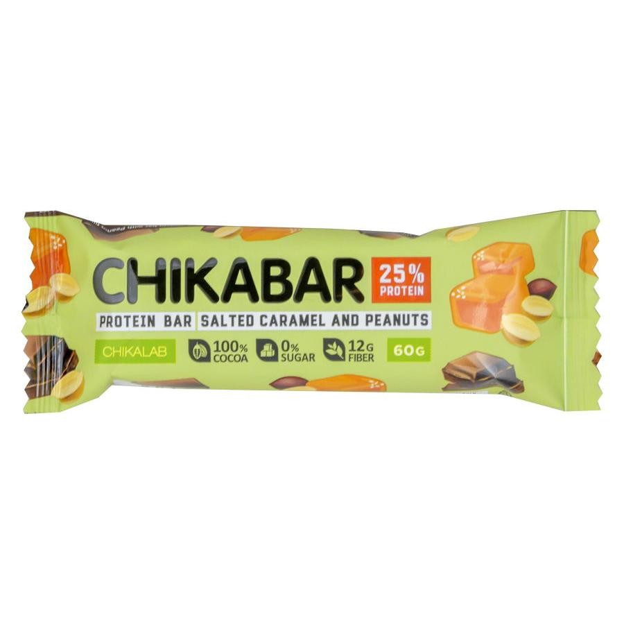 фото Chikalab chocolate protein bar 60 г (вкус: арахис) протеиновые батончики в шоколаде