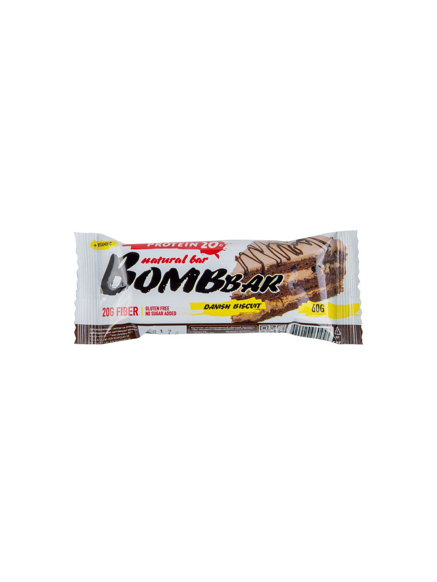 

Батончик Bombbar Protein Bar Шоубокс (вкус: датский бисквит) 20 штук по 60 г