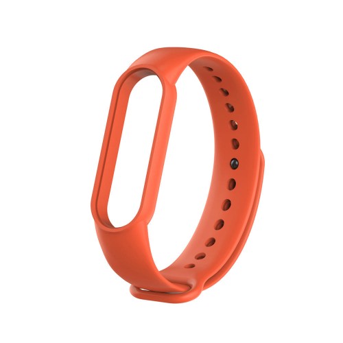 Силиконовый браслет NoBrand для Xiaomi Mi Band 5 Оранжевый
