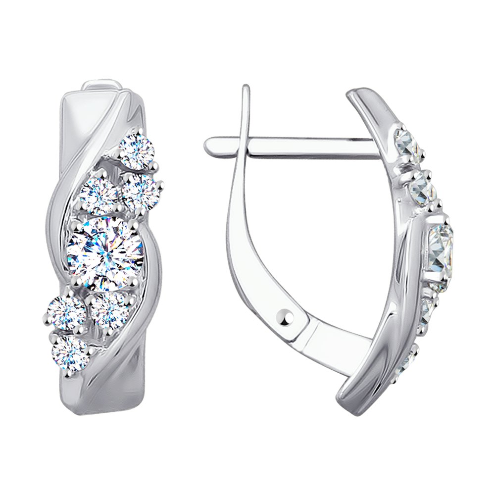 

Серьги женские из золота SOKOLOV 81020380, фианит, 81020380