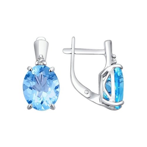 

Серьги женские из серебра SOKOLOV 92021098, топаз/фианит, 92021098