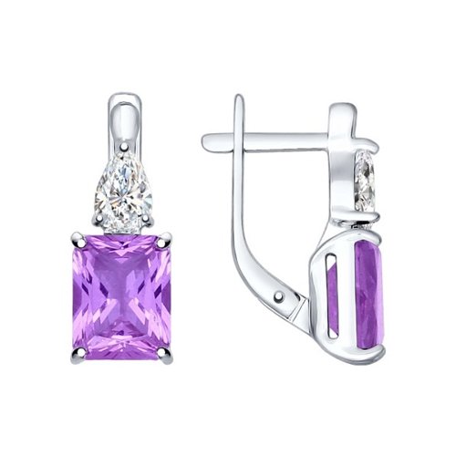 

Серьги из серебра SOKOLOV 92021413, ситалл/фианит, 92021413
