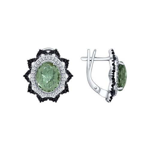 

Серьги женские из серебра SOKOLOV 92021417, кварц/фианит, 92021417