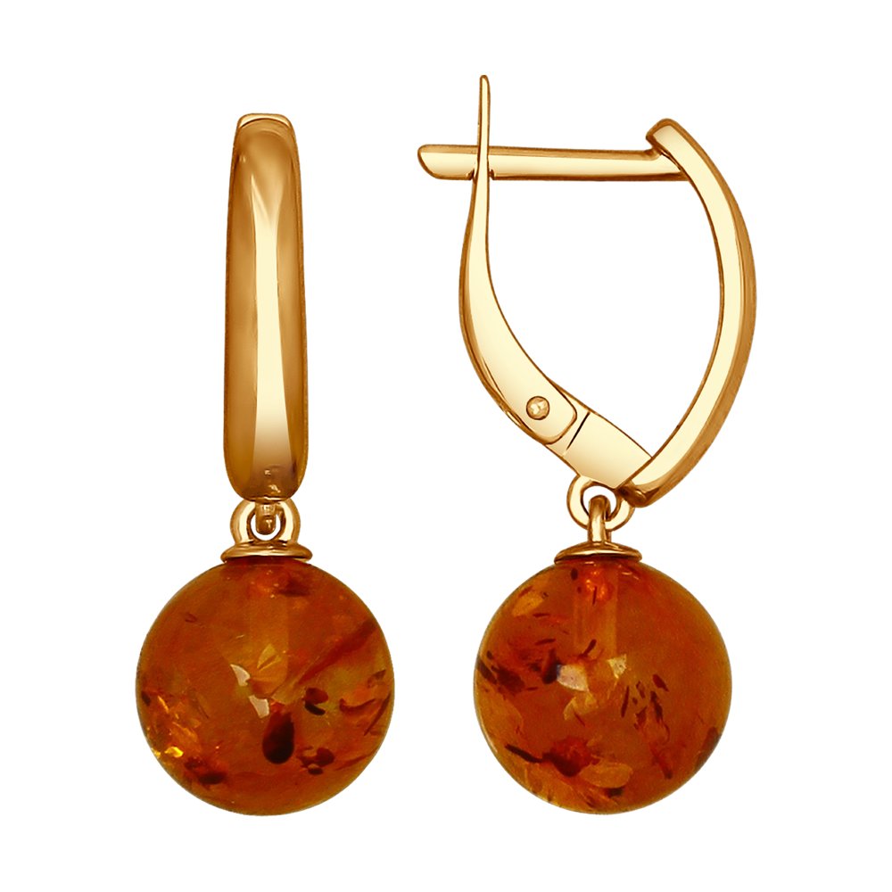 

Серьги женские из серебра SOKOLOV 93020767, янтарь, 93020767