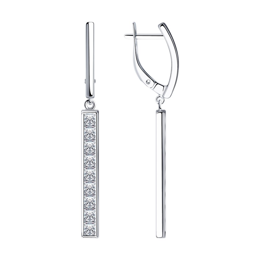 

Серьги подвески из серебра SOKOLOV 94023928, фианит, 94023928