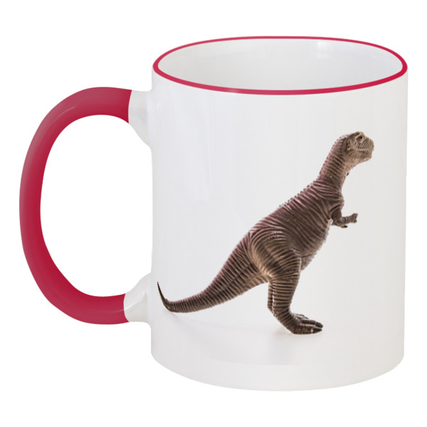 

Кружка Printio с цветной ручкой и ободком Динозавры