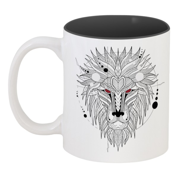 фото Кружка printio цветная внутри лев ( lion)