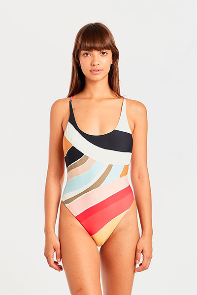 фото Купальник слитный женский billabong sungazer one piece разноцветный m int