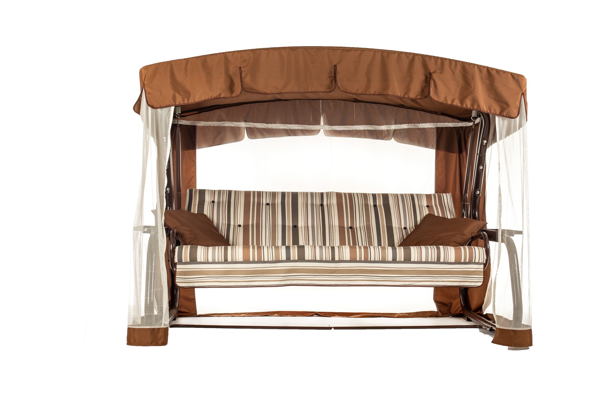 фото Качели садовые 4-х местные мебельторг саванна коричневый/разноцветный, полоска