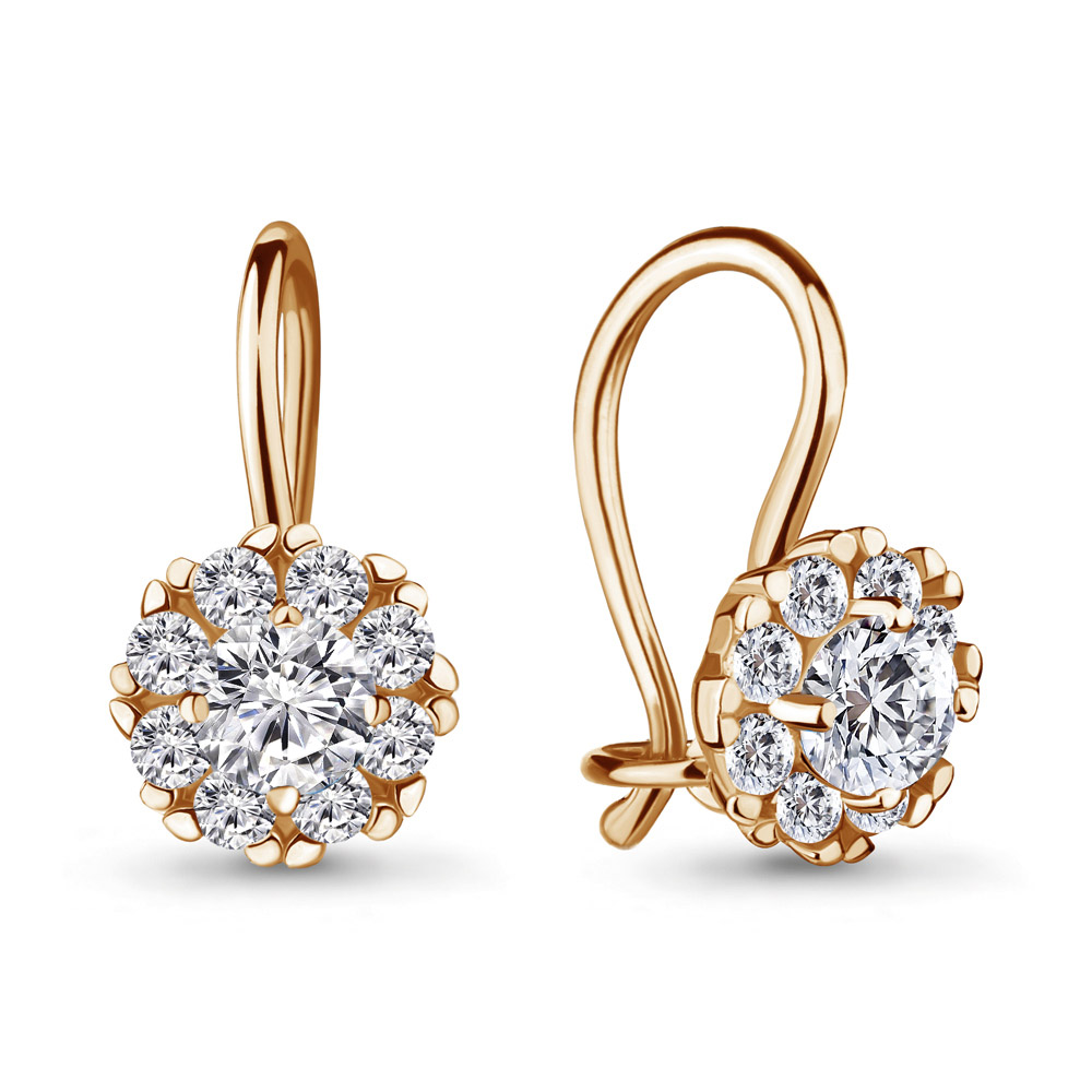

Серьги из серебра ЯХОНТ Золотой 157372, фианит, 157372