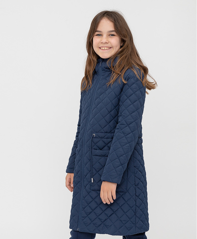 

Пальто синее с капюшоном Button Blue 221BBGS45011000 р.134, 221BBGS45011000