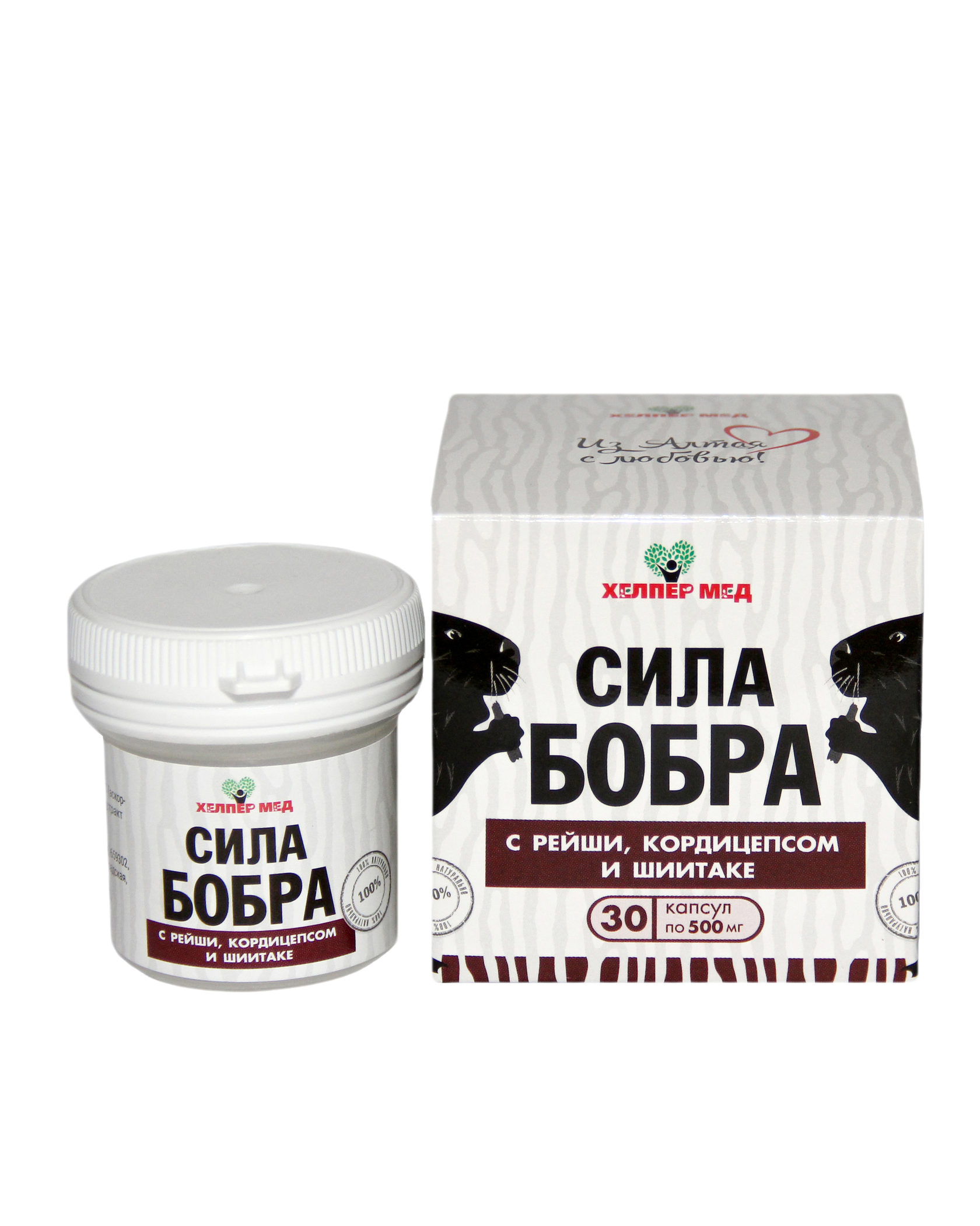 

Сила бобра Хелпер Мед с рейши кордицепсом и шиитаке капсулы 30 шт.