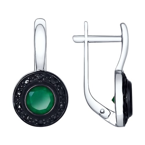 

Серьги из серебра ЯХОНТ Золотой 158976, агат/марказит, 158976