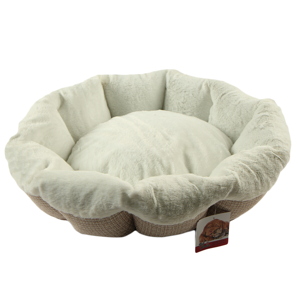 

Лежанка для кошек и собак Pet Choice текстиль, искусственный мех 50x50x16см белый