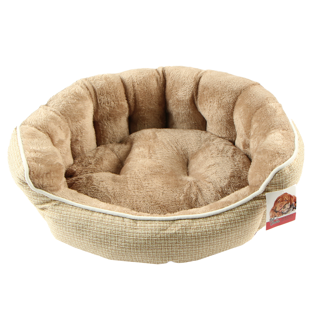 

Лежанка для кошек и собак Pet Choice текстиль, искусственный мех 75х65х24см бежевый