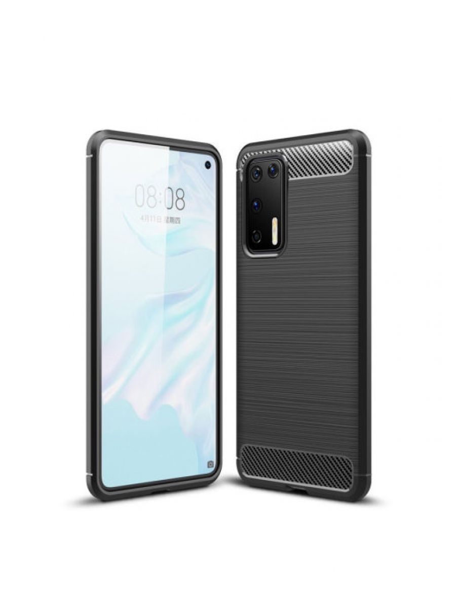 

Brodef Carbon Силиконовый чехол для Huawei P40 Черный
