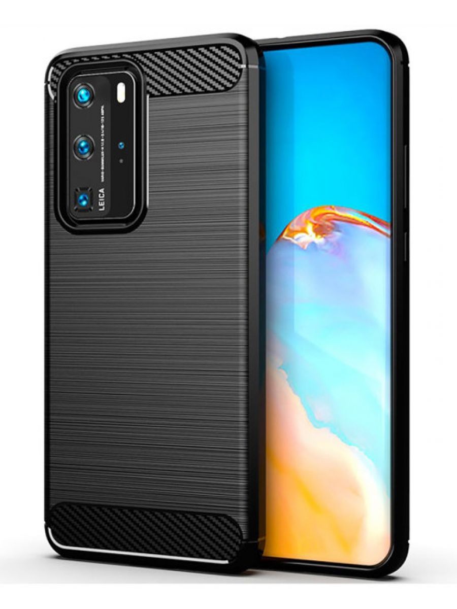 

Brodef Carbon Силиконовый чехол для Huawei P40 Pro Черный