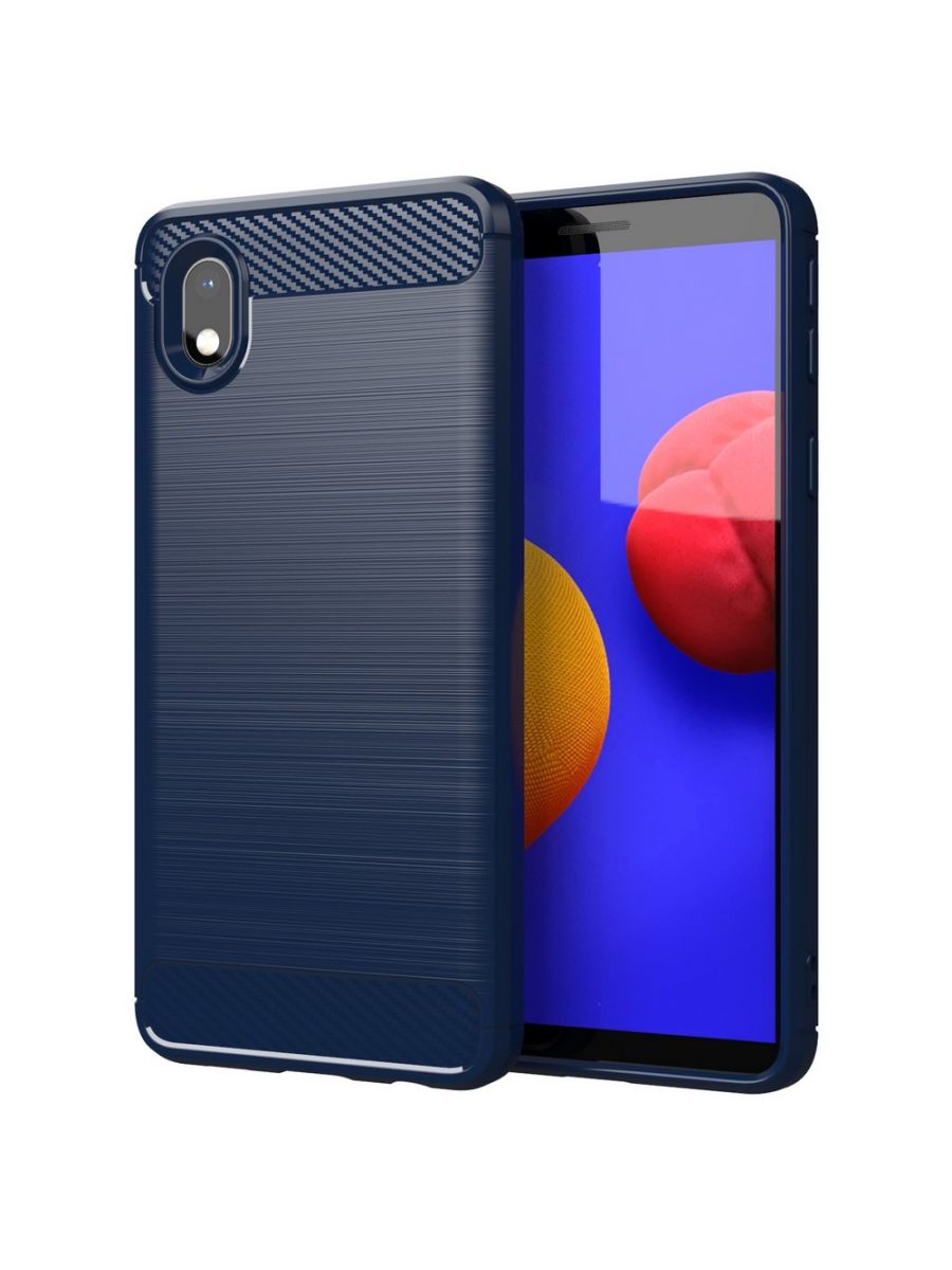 

Brodef Carbon Силиконовый чехол для Samsung Galaxy A01 Синий