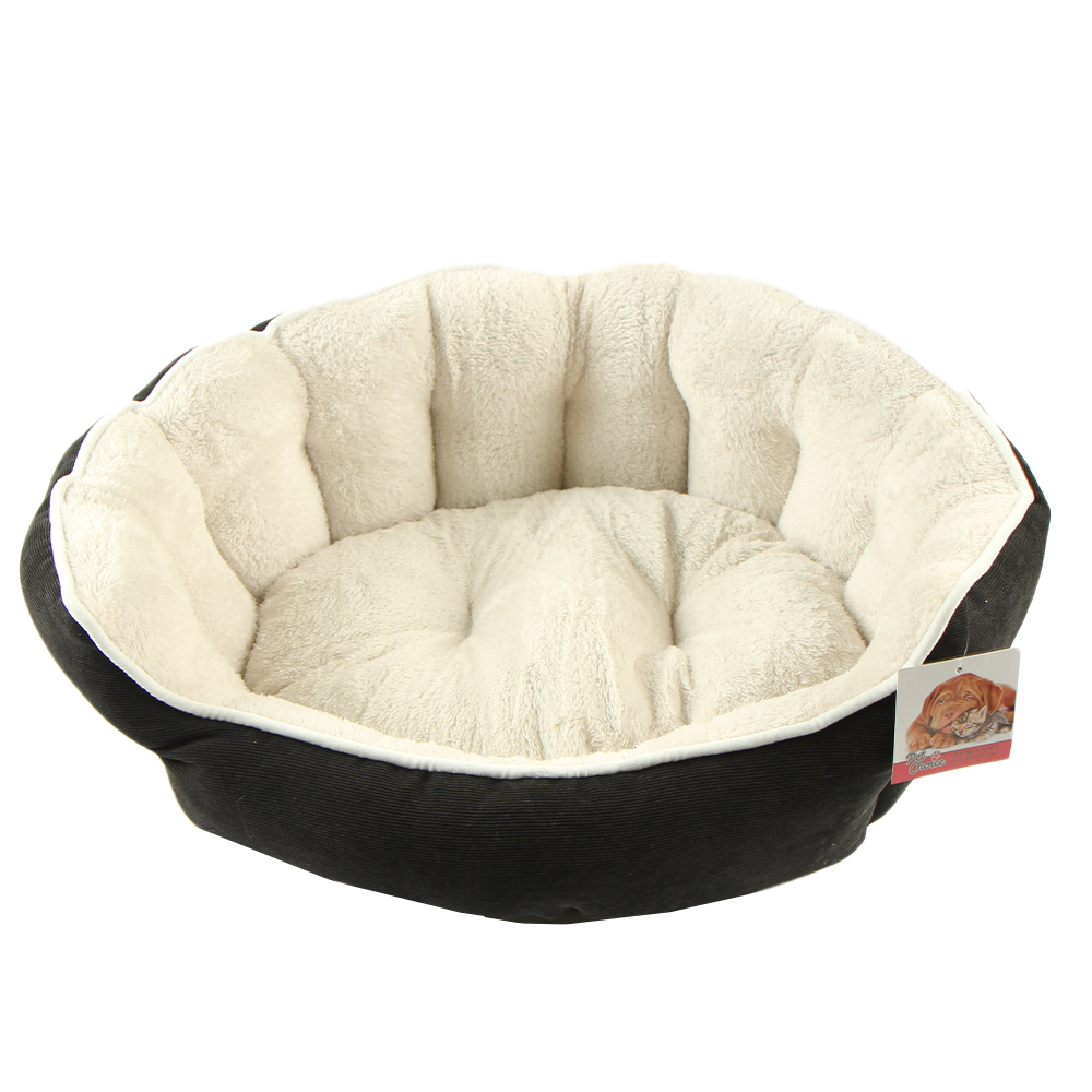

Лежанка для кошек и собак Pet Choice текстиль, искусственный мех 70x60x20см черный