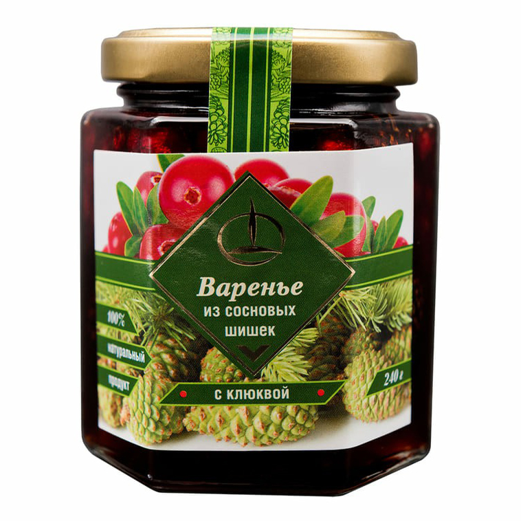 

Варенье из сосновых шишек с клюквой 240 г